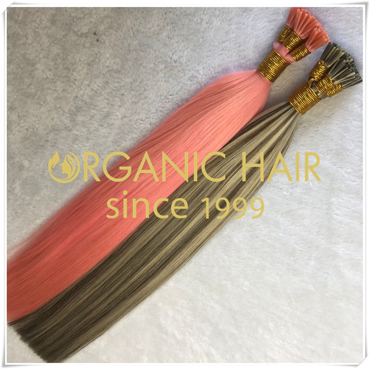 Pre bonded hair extensions I tip custom color CNY026